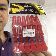 Kẹp vịt cá sấu Tony to đen 6 vỉ